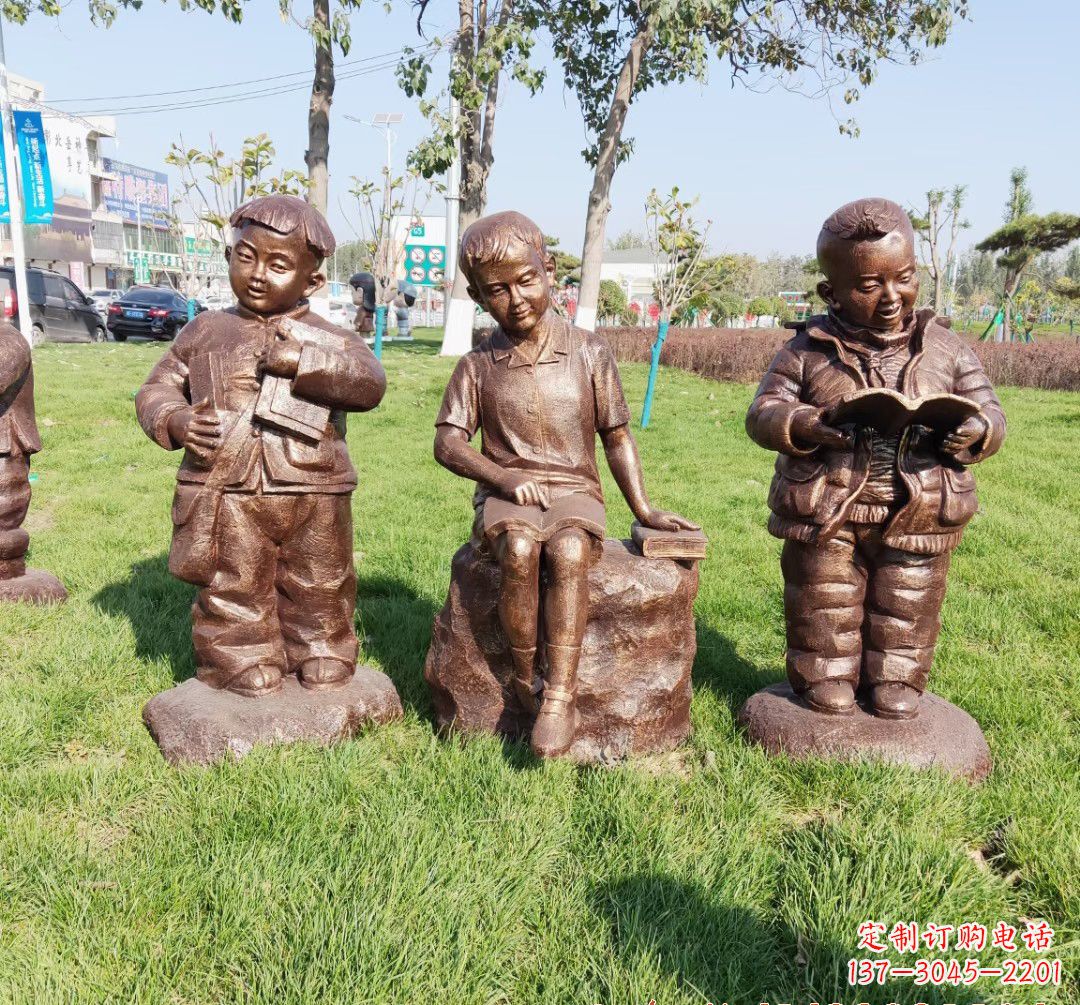 合肥儿童看书人物铜雕