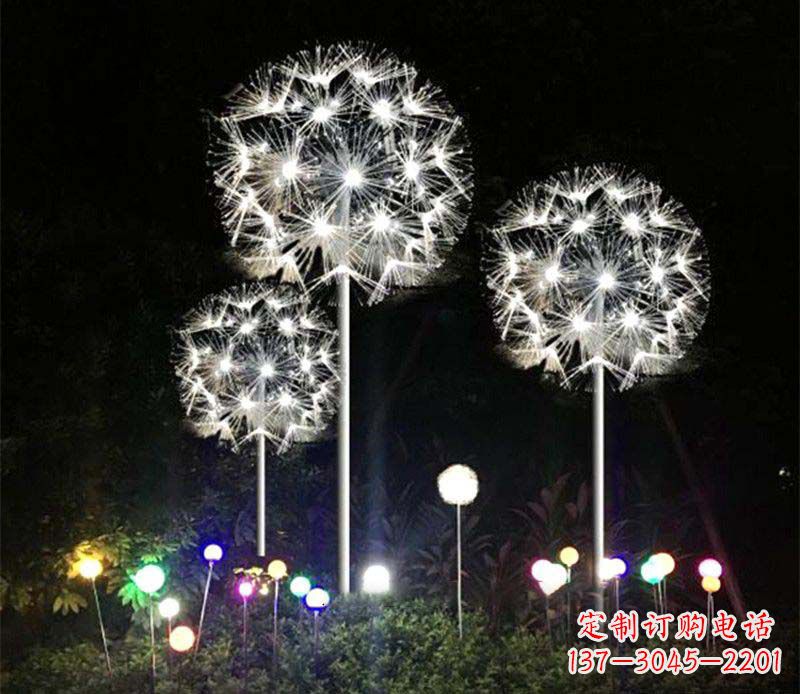 合肥发光不锈钢蒲公英雕塑