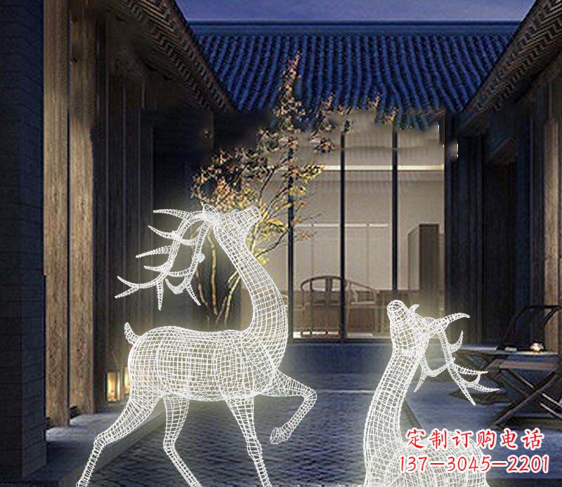 合肥发光精致梅花鹿雕塑