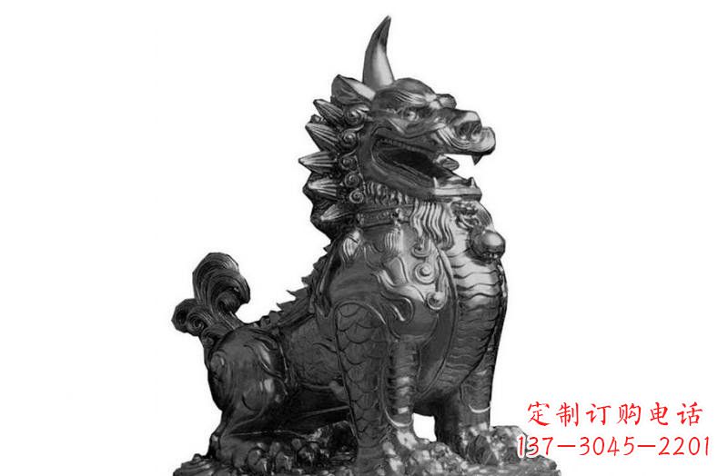 合肥独角兽铜雕塑,精美细腻传统工艺