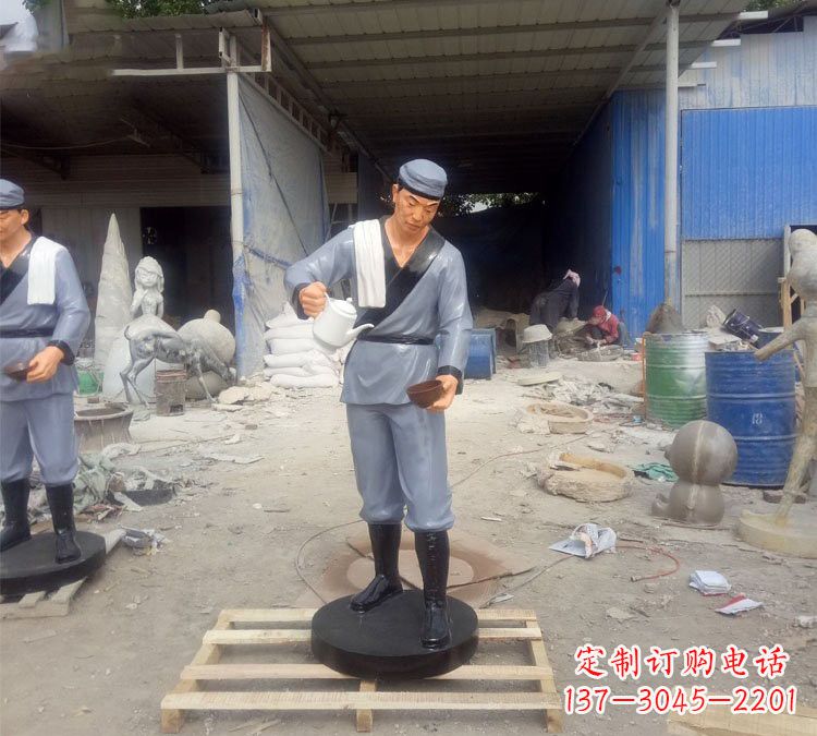 合肥铝合金仿真店小二雕塑