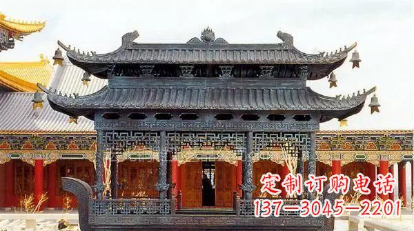 合肥方形寺庙香炉铜雕塑