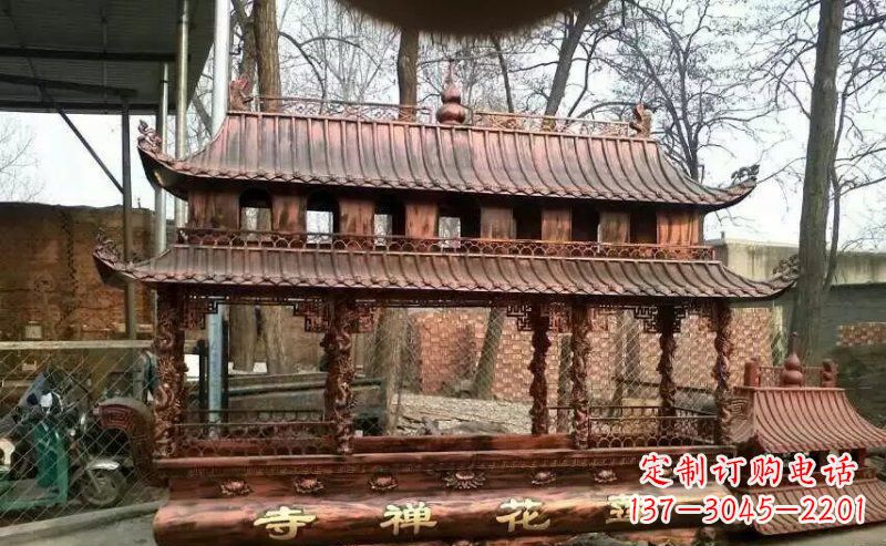 合肥方形寺庙香炉铜雕