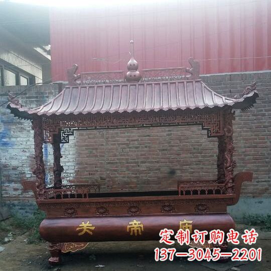 合肥方形香炉铜雕塑,精美香炉雕塑