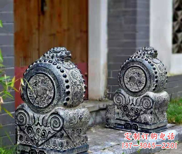 合肥精美仿古抱鼓石门墩雕塑