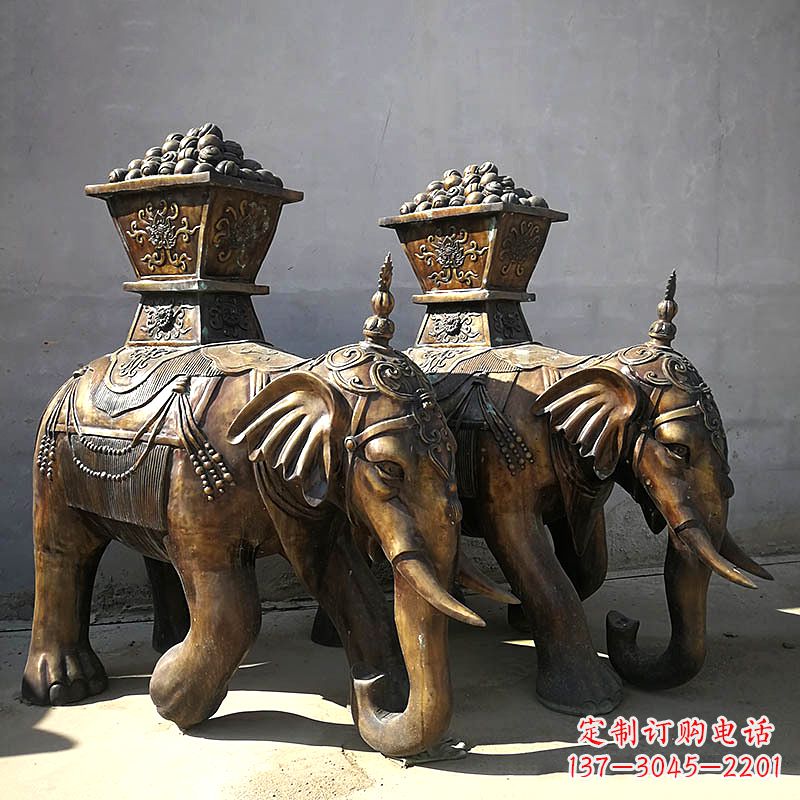 合肥中领雕塑-传承传统,大象铜雕精美古典