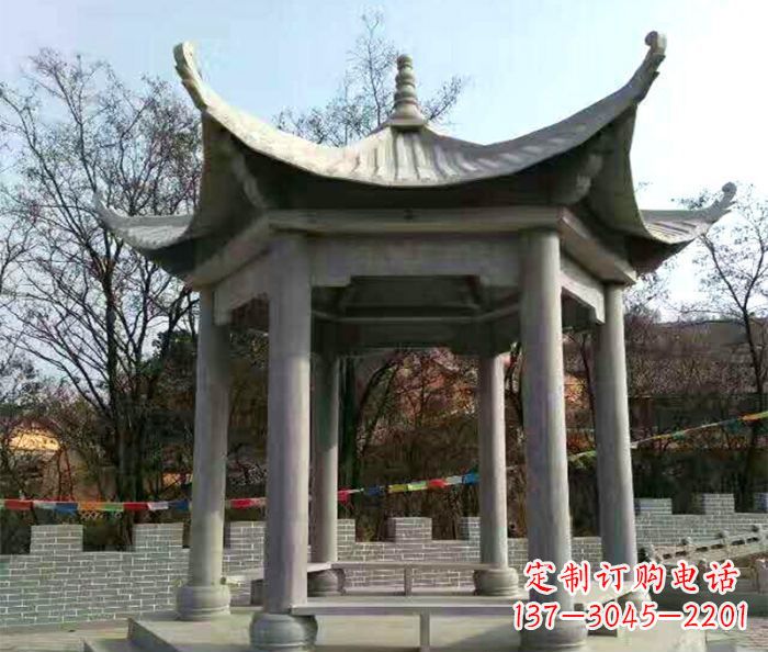 合肥仿古六角凉亭石雕 (4)