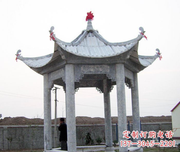 合肥仿古六角石凉亭雕塑