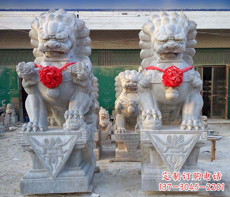 合肥仿古门口看门狮子石雕