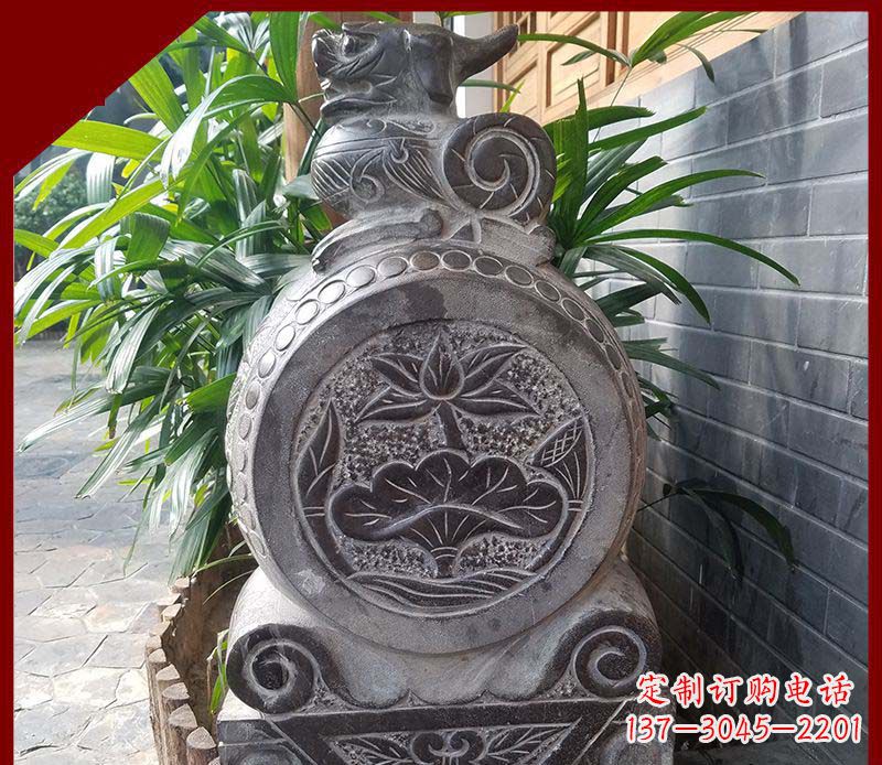 合肥仿古貔貅抱鼓石招财镇宅门墩石雕
