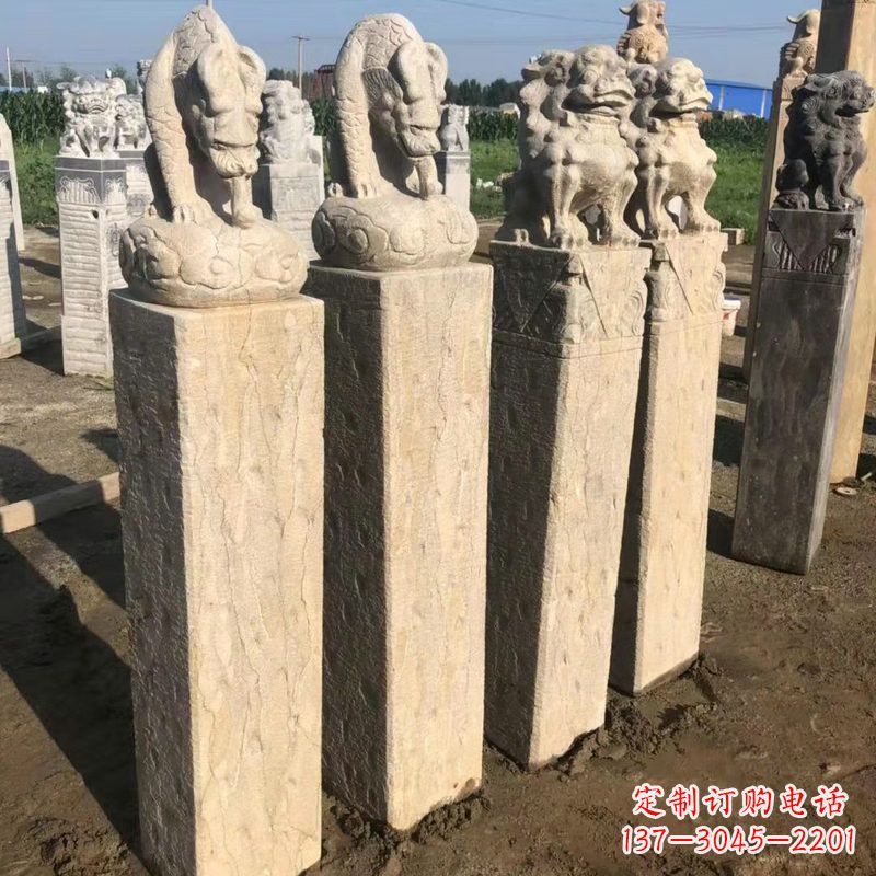 合肥仿古麒麟貔貅栓马柱