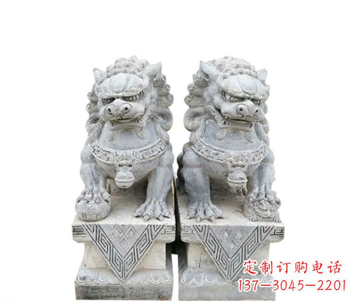 合肥仿古瑞兽狮子石雕 (2)
