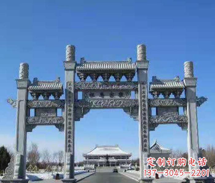 合肥领雕仿古三门石牌坊
