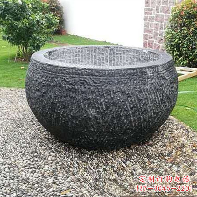 合肥仿古石雕水缸,精雕细琢别具一格