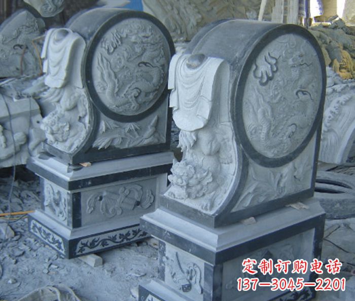 合肥仿古石门墩招财抱鼓石雕塑