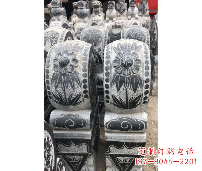 合肥仿古石门墩镇宅抱鼓石雕塑