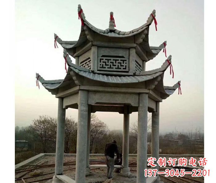 合肥仿古双层石雕凉亭