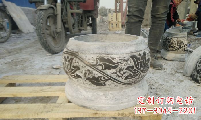 合肥仿古圆形水缸石雕塑
