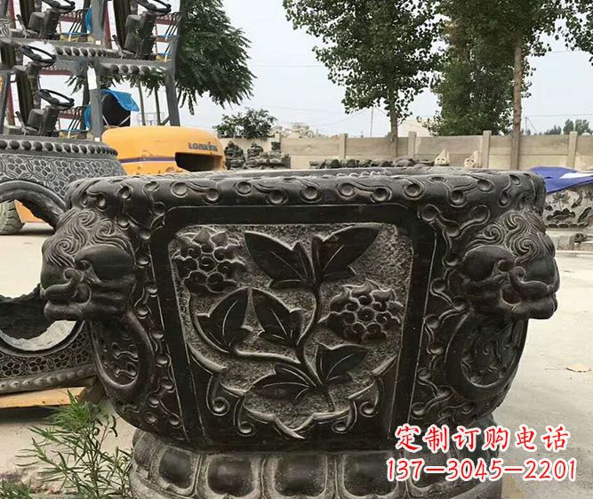 合肥仿古招财水缸石雕 (3)