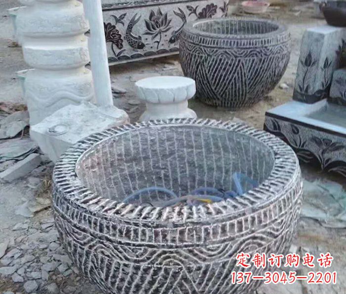 合肥仿古招财水缸石雕