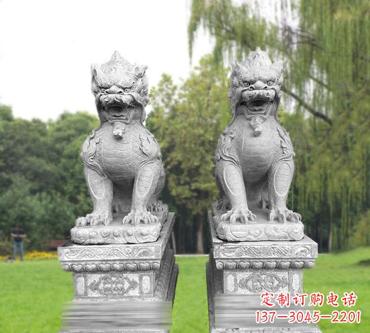 合肥仿古坐式麒麟石雕