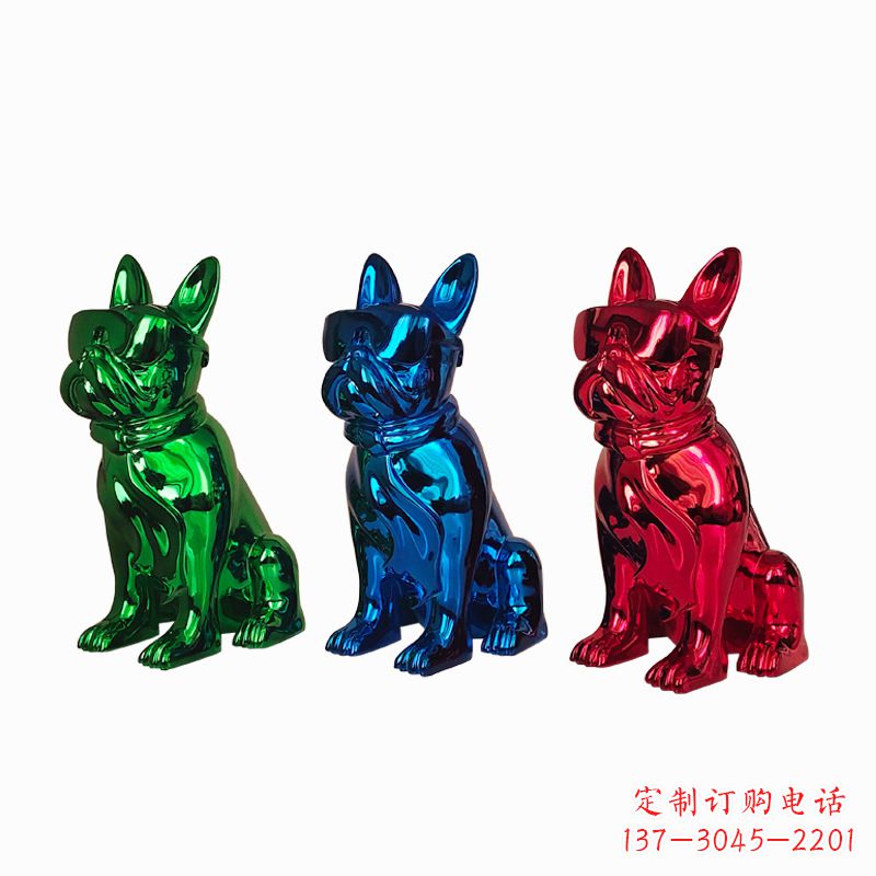 合肥仿琉璃斗牛犬生肖狗雕塑