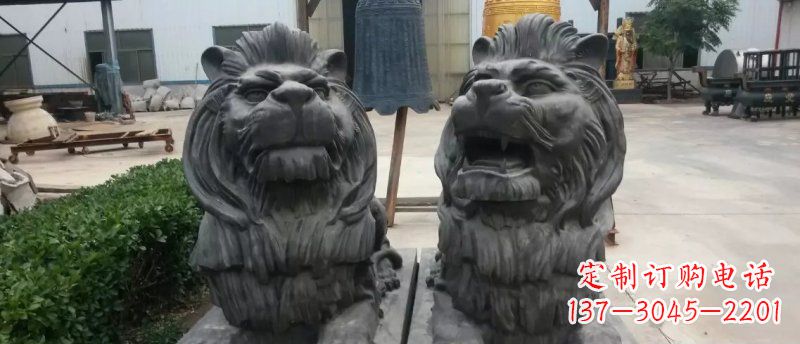 合肥仿铜西洋狮子玻璃钢雕塑