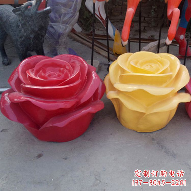 合肥精美仿真玻璃钢玫瑰雕塑