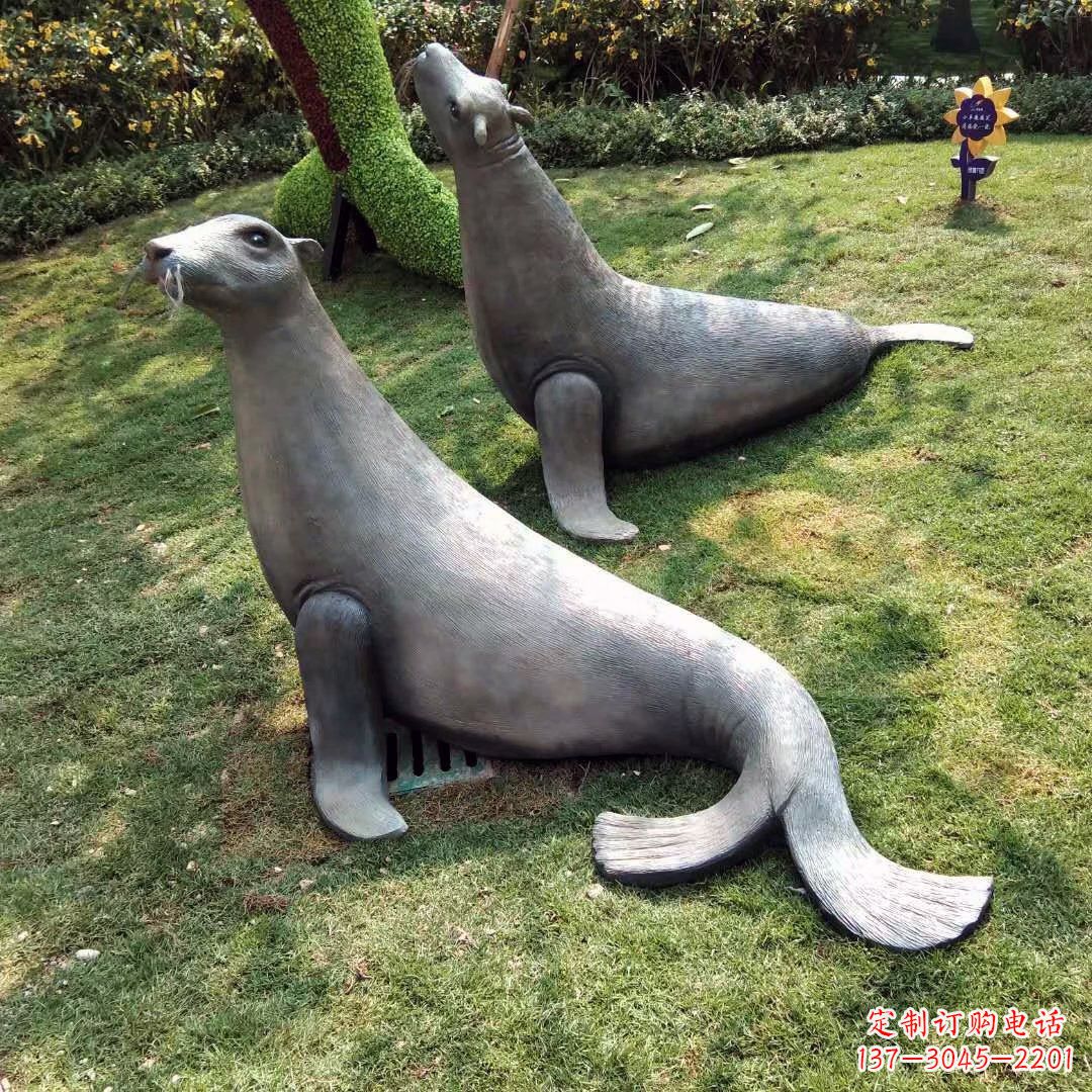 合肥精美玻璃钢海豹雕塑