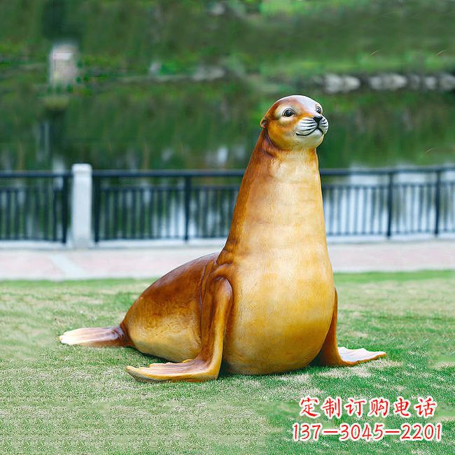 合肥仿真玻璃钢海豹雕塑,活力与艺术完美结合