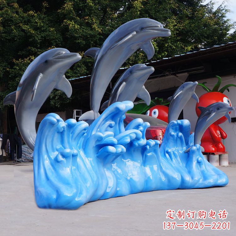 合肥艺术精美的海豚玻璃钢雕塑