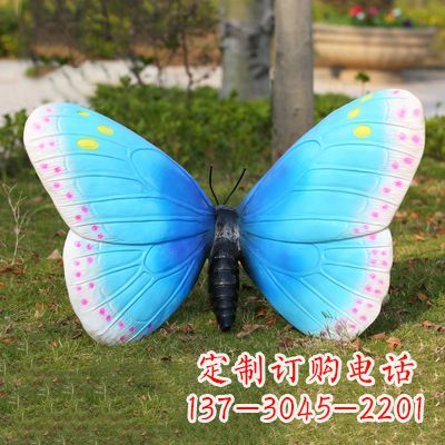 合肥蓝白色款蝴蝶雕塑·35x65x42”