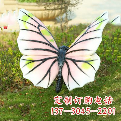 合肥浅粉白色仿真蝴蝶雕塑