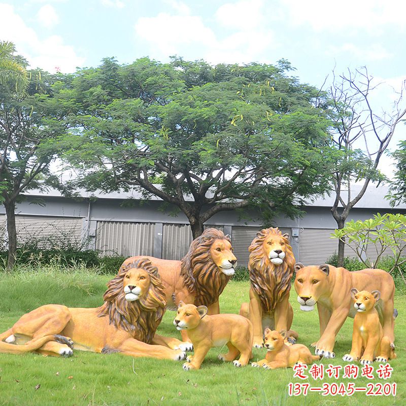 合肥精美玻璃钢狮子雕塑