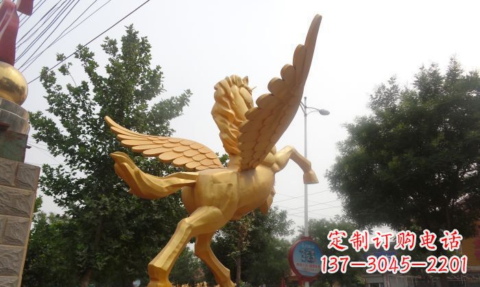合肥飞马广场景观动物铜雕