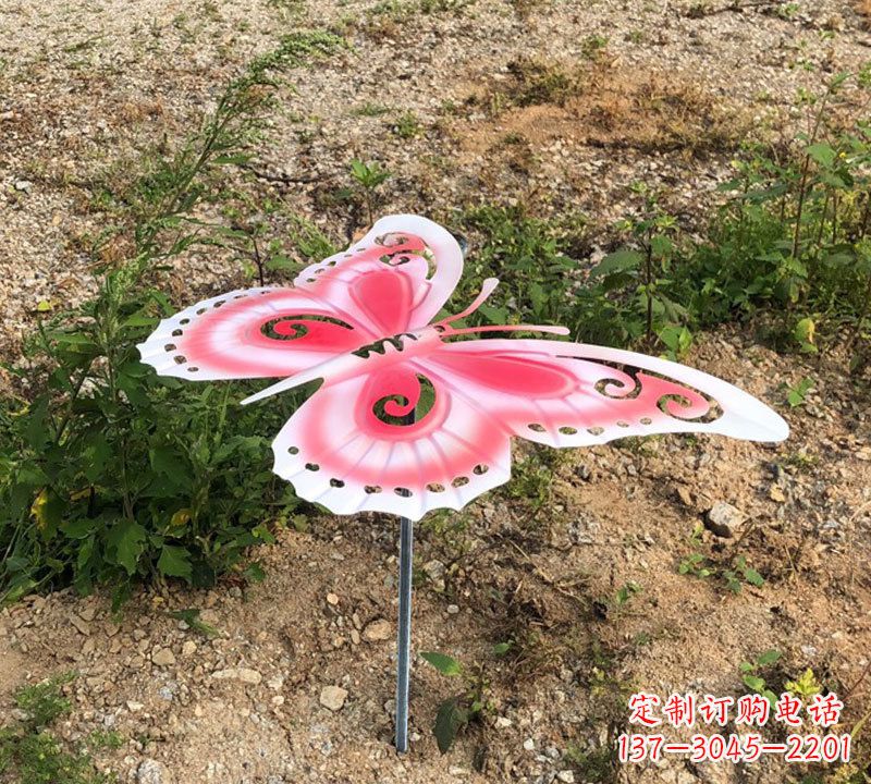 合肥粉红色不锈钢蝴蝶雕塑