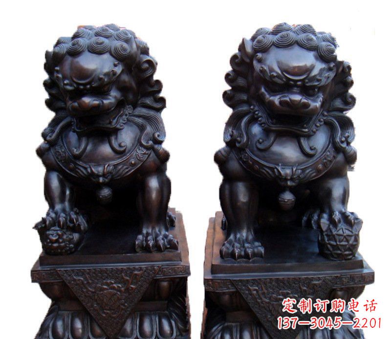 合肥风水纯铜故宫狮子摆件铜雕塑