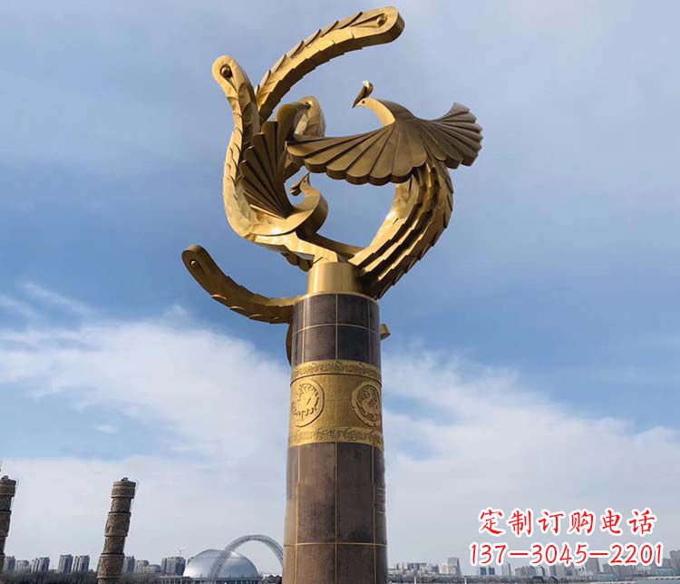 合肥凤凰华表铜雕