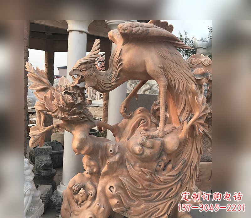 合肥凤凰牡丹石雕