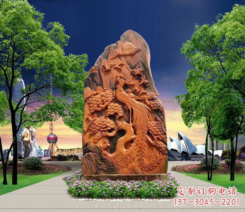 合肥凤凰石雕公园动物摆件