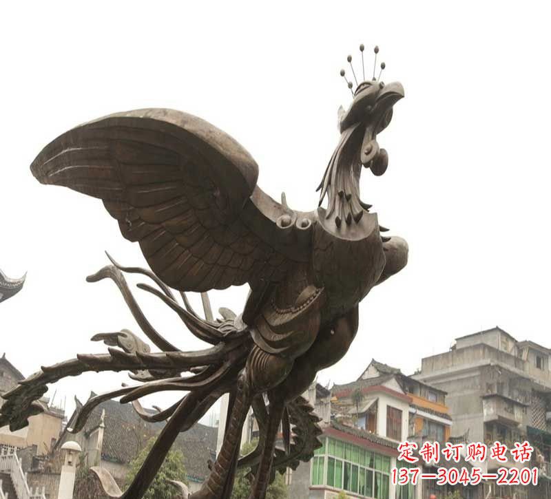 合肥凤凰展翅铜雕