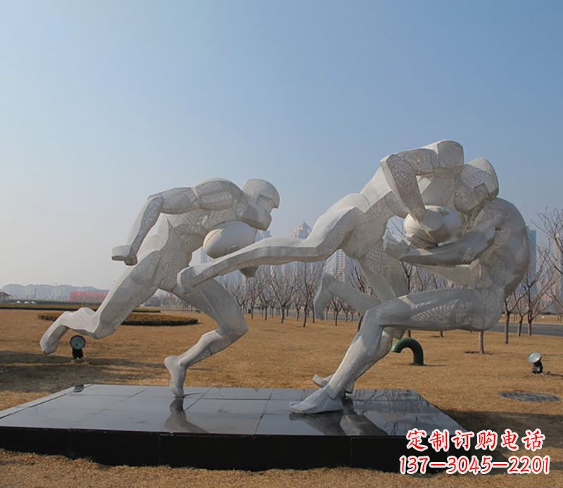 合肥不锈钢橄榄球体育雕塑