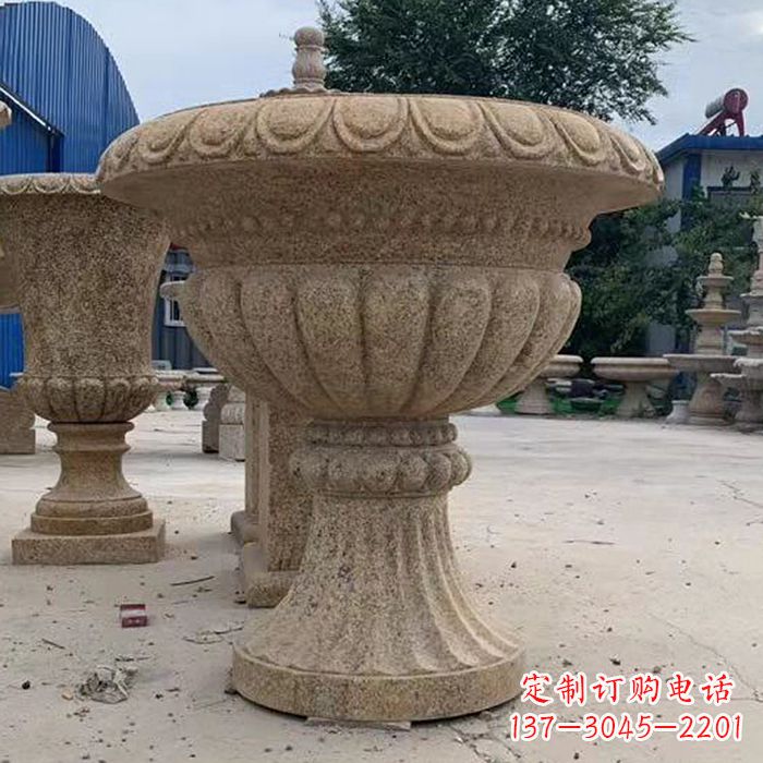 合肥优雅高墩欧式石雕花盆