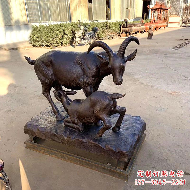 合肥羔羊跪乳铜雕-学校校园文化景观雕塑摆件