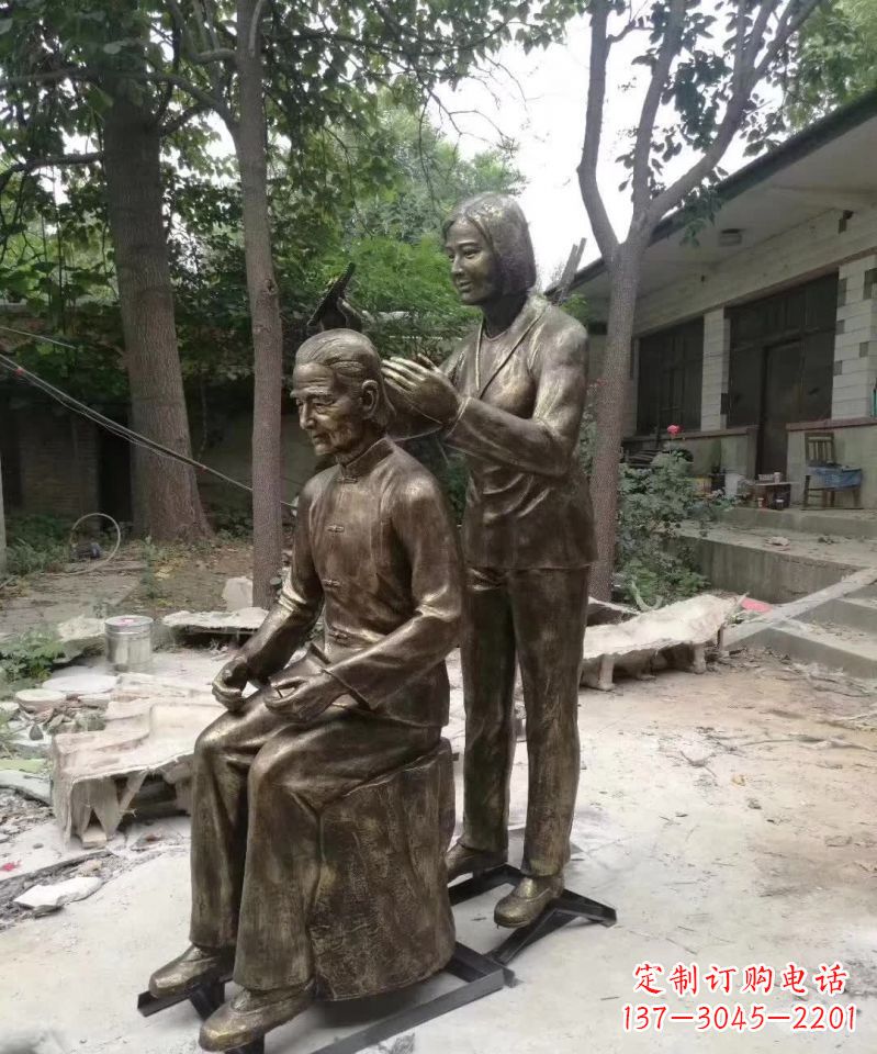 合肥产品名称纪念母亲的梳头人物铜雕