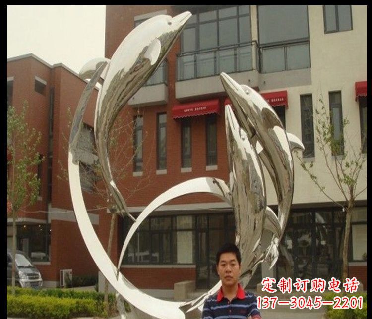 合肥精细不锈钢海豚雕塑