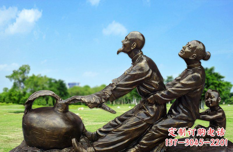 合肥和谐之美,铜雕萝卜雕塑
