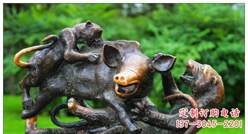 合肥艺术精美的豹子铜雕