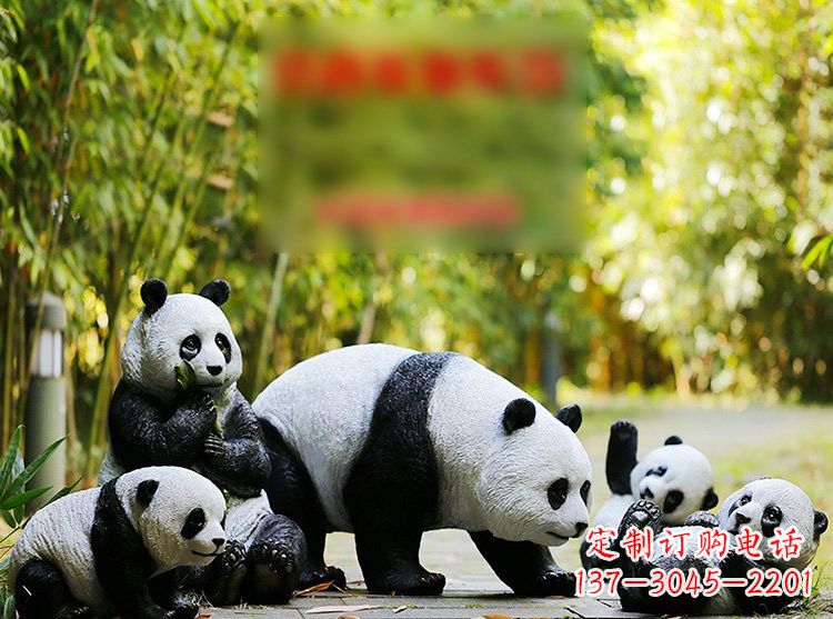 合肥玻璃钢仿真熊猫雕塑