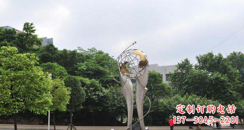 合肥中领雕塑精致大气的不锈钢地球雕塑